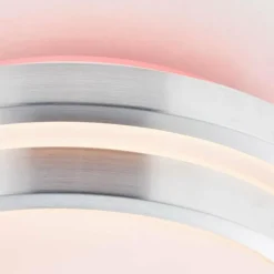 Luminaires Brilliant Plafonnier Brilliant Vilma LED Argenté, 1 lumière, Télécommandes, Changeur de couleurs* Éclairage Led