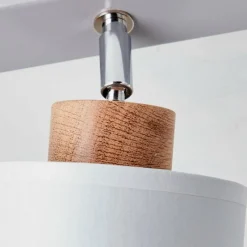 Lampes En Tissu-Luminaires Brilliant Plafonnier Brilliant Vonnie Gris, Bois clair, 4 lumières