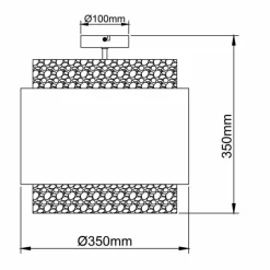 Lampes En Tissu-Luminaires Brilliant Plafonnier Brilliant Waterlilly Noir, 2 lumières