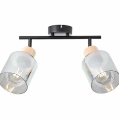 Luminaires Rustiques-Luminaires Brilliant Plafonnier Brilliant Weald Noir, 2 lumières