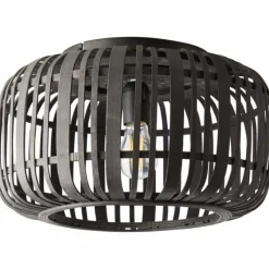 Luminaires Rustiques-Luminaires Brilliant Plafonnier Brilliant Woodrow Bois foncé, Noir, 1 lumière