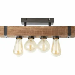 Luminaires Scandinaves-Luminaires Brilliant Plafonnier Brilliant Woodhill Bois foncé, Noir, 4 lumières