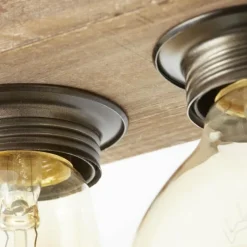 Luminaires Scandinaves-Luminaires Brilliant Plafonnier Brilliant Woodhill Bois foncé, Noir, 4 lumières