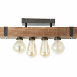 Luminaires Scandinaves-Luminaires Brilliant Plafonnier Brilliant Woodhill Bois foncé, Noir, 4 lumières