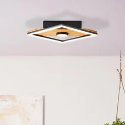 Luminaires Scandinaves-Luminaires Brilliant Plafonnier Brilliant Woodbridge LED Brun, Noir, 1 lumière