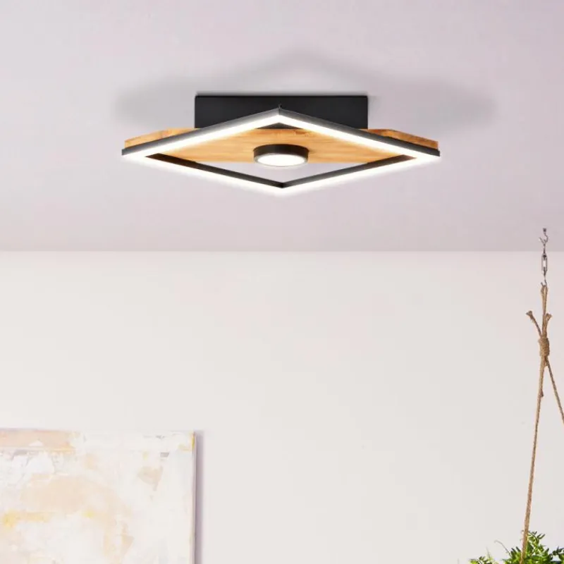 Luminaires Scandinaves-Luminaires Brilliant Plafonnier Brilliant Woodbridge LED Brun, Noir, 1 lumière