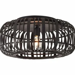 Luminaires Rustiques-Luminaires Brilliant Plafonnier Brilliant Woodrow Noir, 1 lumière