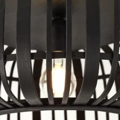 Luminaires Rustiques-Luminaires Brilliant Plafonnier Brilliant Woodrow Noir, 1 lumière