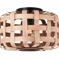 Luminaires Rustiques-Luminaires Brilliant Plafonnier Brilliant Woodline Noir, 1 lumière