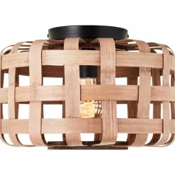 Luminaires Rustiques-Luminaires Brilliant Plafonnier Brilliant Woodline Noir, 1 lumière