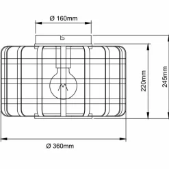 Luminaires Rustiques-Luminaires Brilliant Plafonnier Brilliant Woodline Noir, 1 lumière
