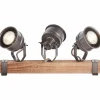 Lampes Vintages & Rétros-Luminaires Brilliant Plafonnier Brilliant-Leuchten Unity Bois foncé, Noir, 3 lumières