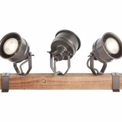 Lampes Vintages & Rétros-Luminaires Brilliant Plafonnier Brilliant-Leuchten Unity Bois foncé, Noir, 3 lumières