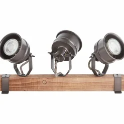 Lampes Vintages & Rétros-Luminaires Brilliant Plafonnier Brilliant-Leuchten Unity Bois foncé, Noir, 3 lumières