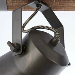 Lampes Industrielles-Luminaires Brilliant Plafonnier Brilliant-Leuchten Decca Bois foncé, Noir, 2 lumières