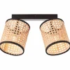 Style Boho-Chic-Luminaires Brilliant Plafonnier Brilliant-Leuchten Wiley Noir, 2 lumières