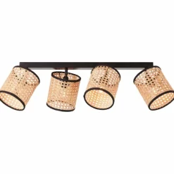 Style Boho-Chic-Luminaires Brilliant Plafonnier Brilliant-Leuchten Wiley Noir, 4 lumières