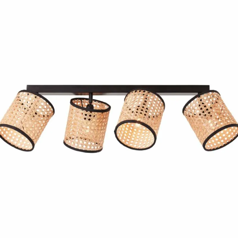 Style Boho-Chic-Luminaires Brilliant Plafonnier Brilliant-Leuchten Wiley Noir, 4 lumières