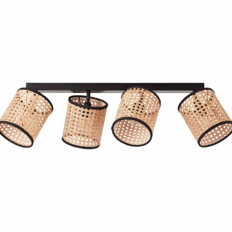 Style Boho-Chic-Luminaires Brilliant Plafonnier Brilliant-Leuchten Wiley Noir, 4 lumières