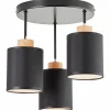 Lampes En Tissu-Luminaires Brilliant Plafonnier Brilliant-Leuchten Vonnie Noir, 3 lumières
