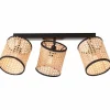 Style Boho-Chic-Luminaires Brilliant Plafonnier Brilliant-Leuchten Wiley Noir, 3 lumières