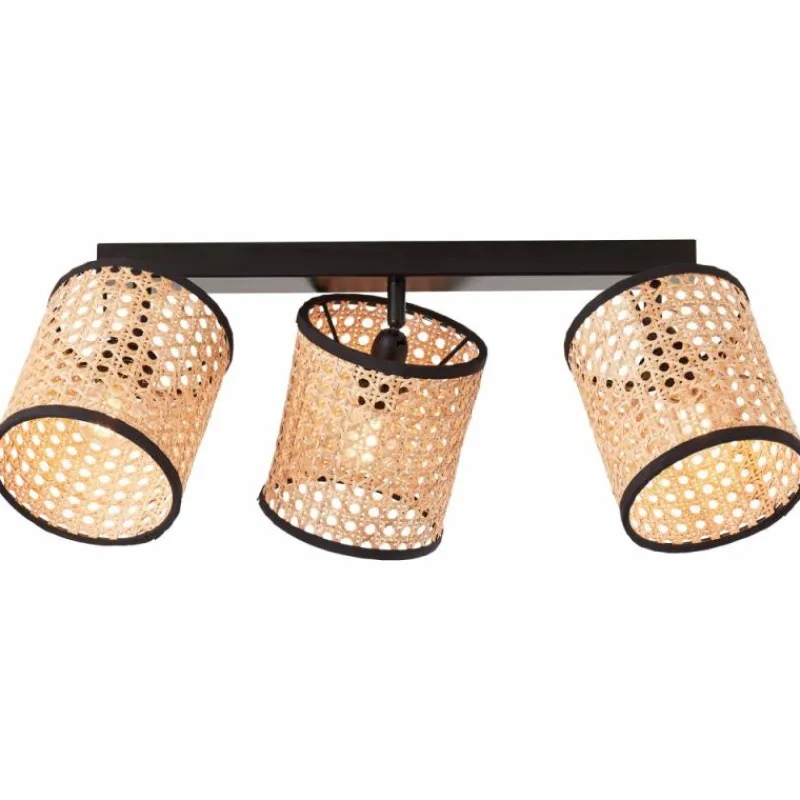 Style Boho-Chic-Luminaires Brilliant Plafonnier Brilliant-Leuchten Wiley Noir, 3 lumières