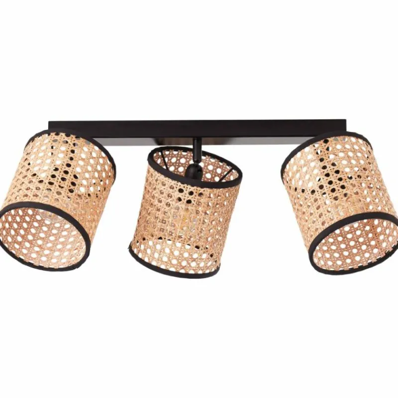 Style Boho-Chic-Luminaires Brilliant Plafonnier Brilliant-Leuchten Wiley Noir, 3 lumières