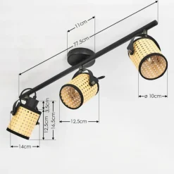 hofstein Plafonnier Broekerhaven Noir, 3 lumières