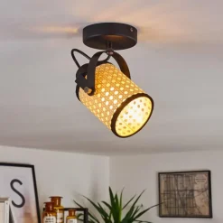 Style Boho-Chic-hofstein Plafonnier Broekerhaven Noir, 1 lumière