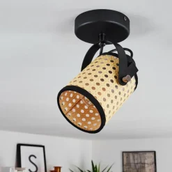 Style Boho-Chic-hofstein Plafonnier Broekerhaven Noir, 1 lumière