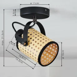 Style Boho-Chic-hofstein Plafonnier Broekerhaven Noir, 1 lumière