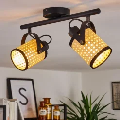 Style Boho-Chic-hofstein Plafonnier Broekerhaven Noir, 2 lumières