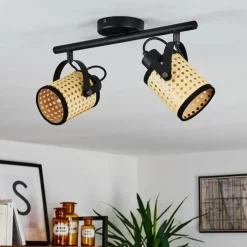 Style Boho-Chic-hofstein Plafonnier Broekerhaven Noir, 2 lumières