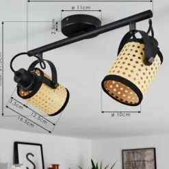 Style Boho-Chic-hofstein Plafonnier Broekerhaven Noir, 2 lumières