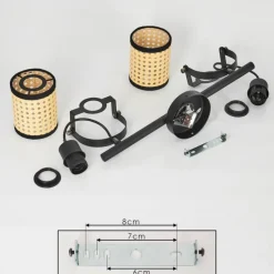 Style Boho-Chic-hofstein Plafonnier Broekerhaven Noir, 2 lumières