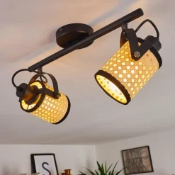 Style Boho-Chic-hofstein Plafonnier Broekerhaven Noir, 2 lumières
