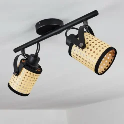 Style Boho-Chic-hofstein Plafonnier Broekerhaven Noir, 2 lumières