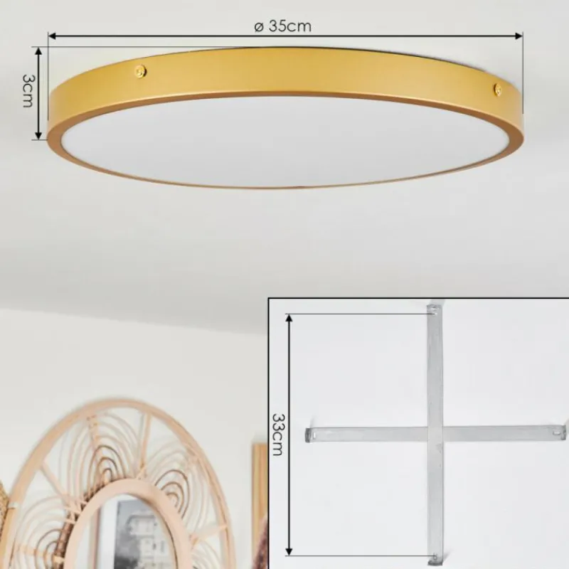 hofstein Plafonnier Broglen LED Laiton, 1 lumière