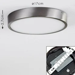 hofstein Plafonnier Broglen LED Nickel mat, 1 lumière