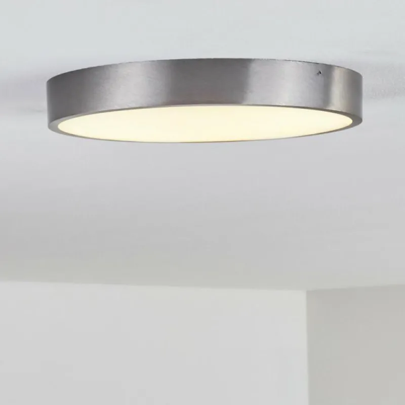 hofstein Plafonnier Broglen LED Nickel mat, 1 lumière* Éclairage Led