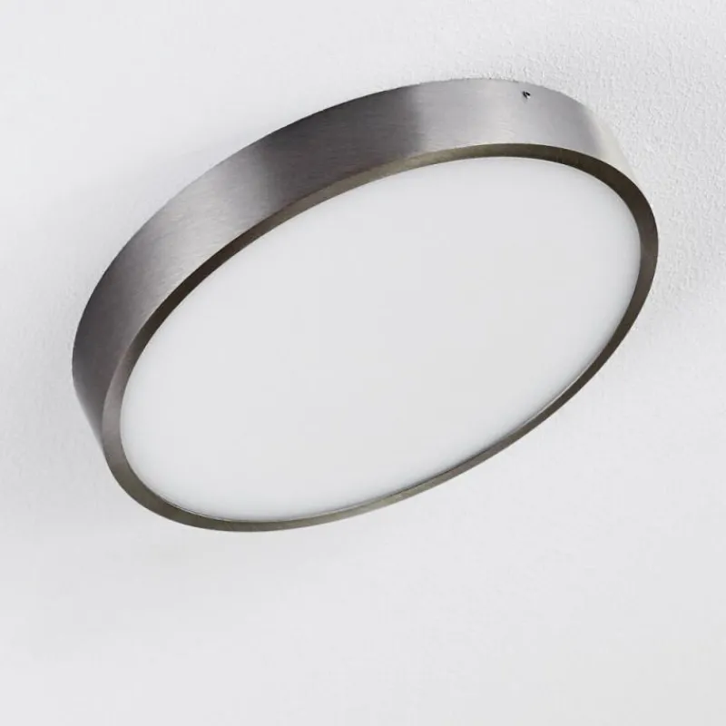 hofstein Plafonnier Broglen LED Nickel mat, 1 lumière* Éclairage Led