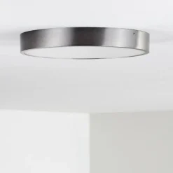 hofstein Plafonnier Broglen LED Nickel mat, 1 lumière* Éclairage Led