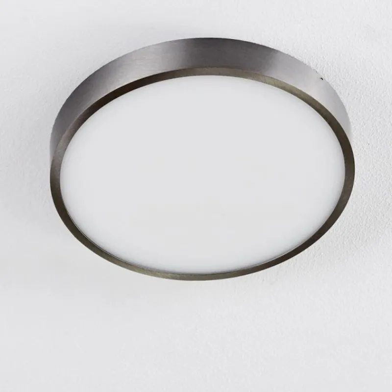 hofstein Plafonnier Broglen LED Nickel mat, 1 lumière* Éclairage Led