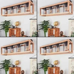 Suspension Verre Fumé-hofstein Plafonnier Brugg Brun, Noir, 4 lumières