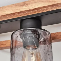 Suspension Verre Fumé-hofstein Plafonnier Brugg Brun, Noir, 4 lumières