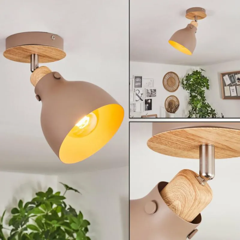 Luminaires Scandinaves-hofstein Plafonnier Brunnen Brun, Couleur bois, Taupe, 1 lumière