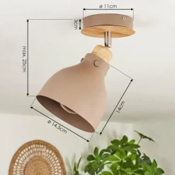 Luminaires Scandinaves-hofstein Plafonnier Brunnen Brun, Couleur bois, Taupe, 1 lumière