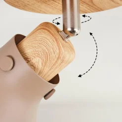 Luminaires Scandinaves-hofstein Plafonnier Brunnen Brun, Couleur bois, Taupe, 1 lumière