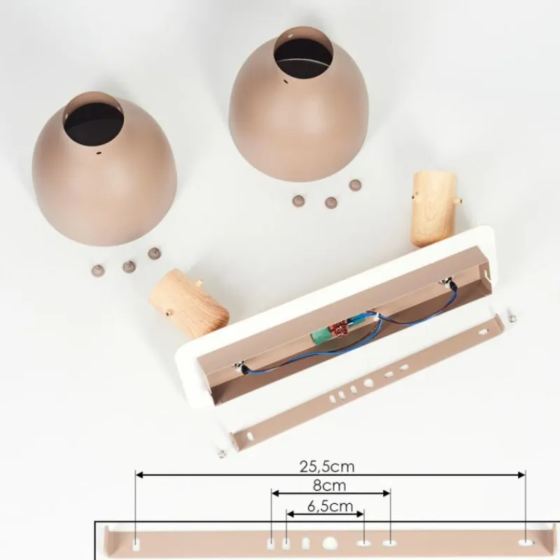 Luminaires Scandinaves-hofstein Plafonnier Brunnen Brun, Couleur bois, Taupe, 2 lumières