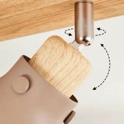 Luminaires Scandinaves-hofstein Plafonnier Brunnen Brun, Couleur bois, Taupe, 2 lumières